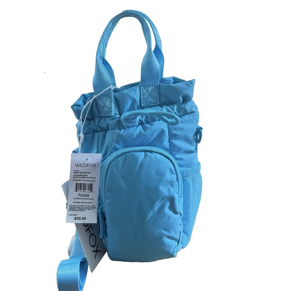 Wildfox Handbags - Wildfox Women's Blue Crossbody Water Bottle Bag‎ Nylon Parachute Sling NWT